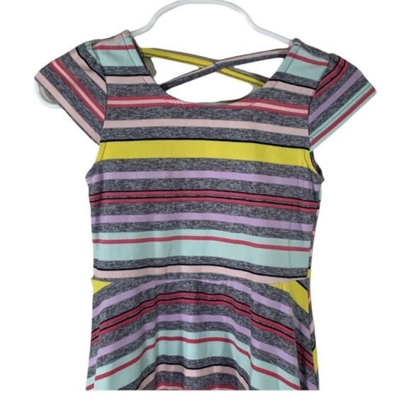 Epic Threads Dress Baby Girls 3T Kids Gray Purple Fit and Flare Striped Casual - Picture 2 of 9